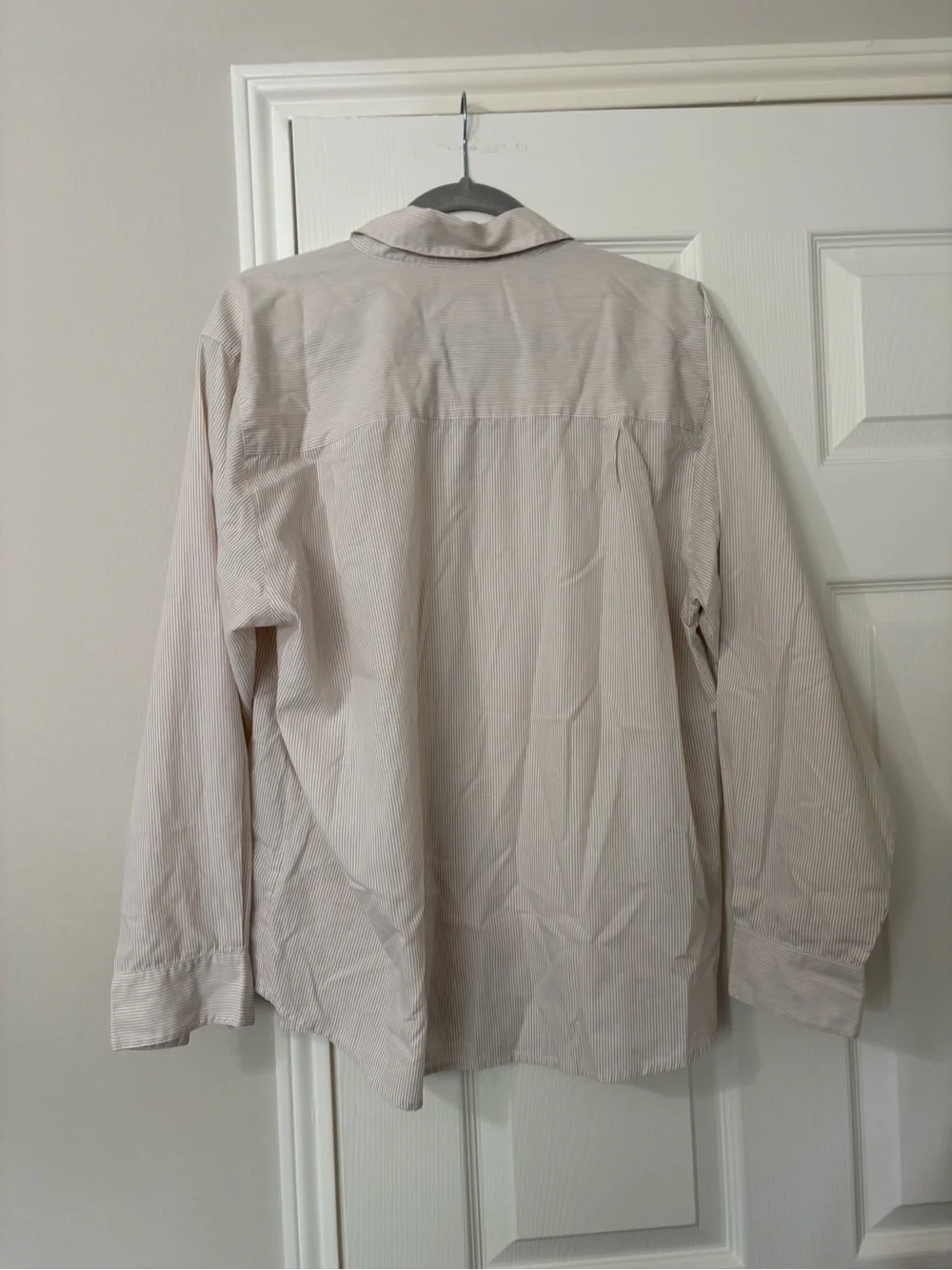 White Stag Embroidered Floral Pinstripe Button-Up Shirt Size 14 Cottagecore - Picture 2 of 5